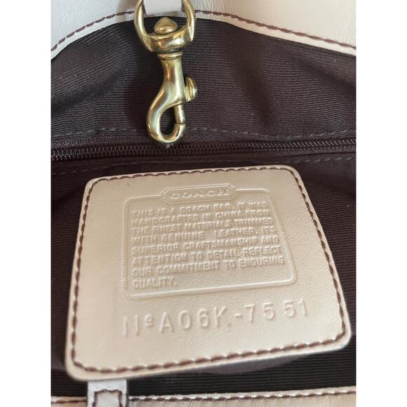 COACH LEGACY Ivory Signature Leather trim cream tote #7551 and wallet - Picture 9 of 10